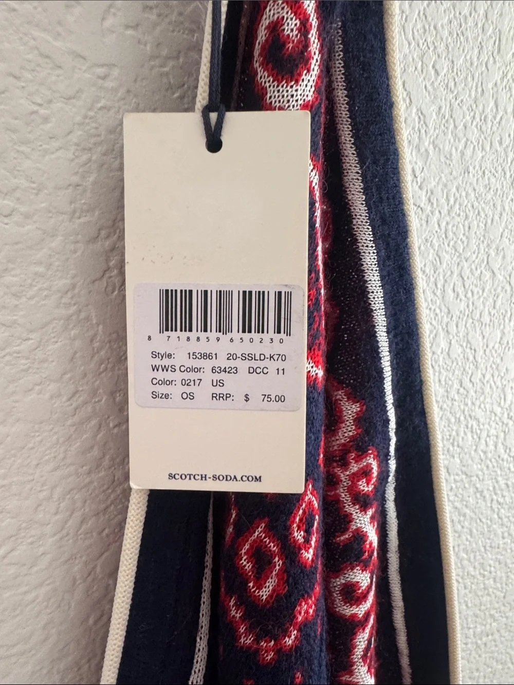 Women’s Navy Blue & Red Scarf - Scotch & Soda